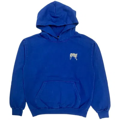 Pre-owned Revenge Men's  Basic Embroidered Classic Logo Hoodie In Dark Royal In Purple