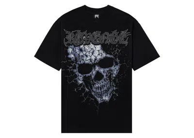 Pre-owned Revenge Men's  Crack Skull Tee Shirt In Black