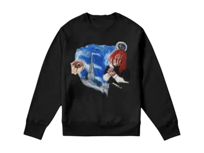 Pre-owned Revenge Men's  Crayon Trippie Redd Crewneck Sweatshirt In Black