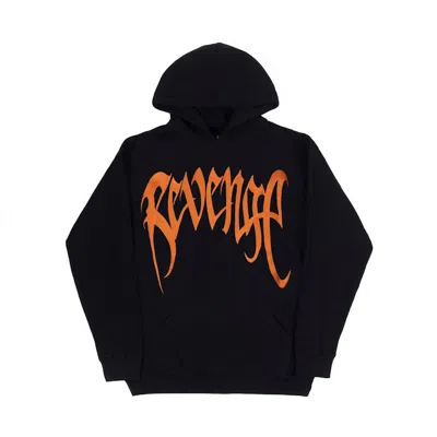 Pre-owned Revenge Men's  Embroidered Heavyweight Hoodie In Black/orange In Multi
