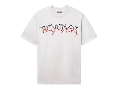Pre-owned Revenge Men's  Gradient Lightning T-shirt In Cement/red