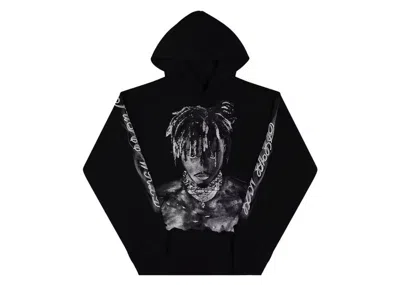 Pre-owned Revenge Men's  Juice Wrld 999 Graphite Portrait Hoodie In Black