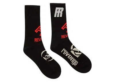 Pre-owned Revenge Men's  Moto Socks In Black