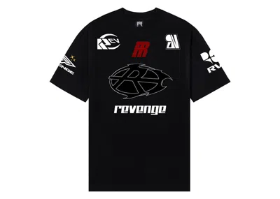 Pre-owned Revenge Men's  Racer Patch Tee Shirt In Black
