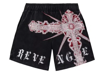 Pre-owned Revenge Men's  Spike Cross Shorts In Black