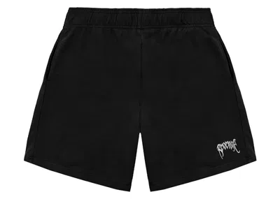 Pre-owned Revenge Men's  White Embroidered Basic Shorts In Black