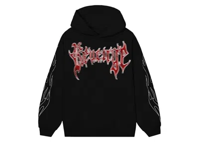 Pre-owned Revenge Men's  X City Morgue Grim Reaper Red Logo Hoodie In Black