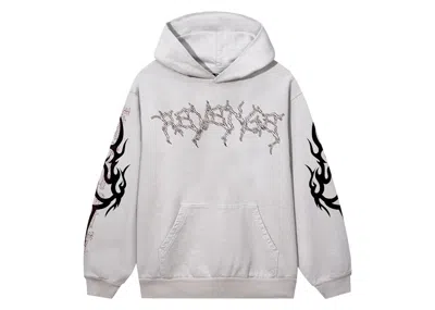 Pre-owned Revenge Men's  X City Morgue Lightning Logo Cerberus Hoodie In Cement