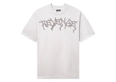 Pre-owned Revenge Men's  X City Morgue Lightning Logo Cerberus Tee Shirt In Cement In Gray