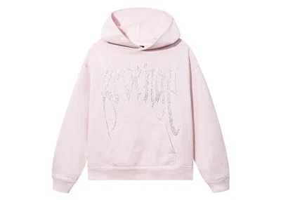 Pre-owned Revenge Men's  Xxxtentacion Heartbreak Bejeweled Hoodie In Baby Pink
