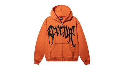 Pre-owned Revenge Men's  Xxxtentacion Kill Contrast Zip Hoodie In Orange/black In Multi