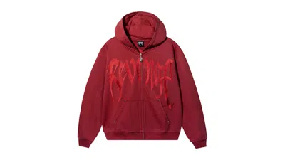 Pre-owned Revenge Men's  Xxxtentacion Kill Contrast Zip Hoodie In Red