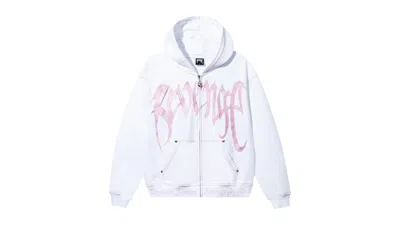 Pre-owned Revenge Men's  Xxxtentacion Kill Contrast Zip Hoodie In White/pink In Multi