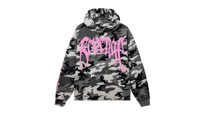 Pre-owned Revenge Men's  Xxxtentacion Kill Cropped Hoodie In Snow Camo/pink In Multi