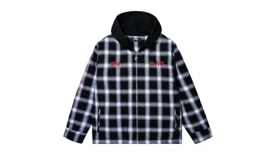 Pre-owned Revenge Men's  Xxxtentacion Kill Hooded Flannel In Black/red
