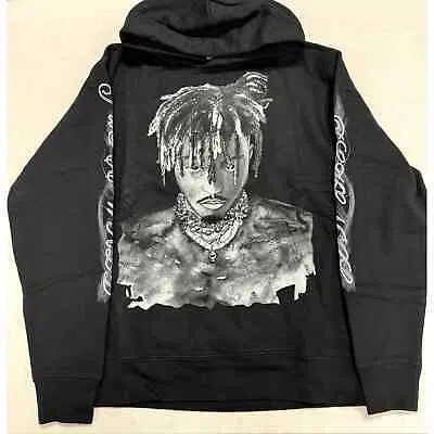 Pre-owned Revenge X Juice Wrld 999 Graphite Portrait Hoodie Size Medium In Gray