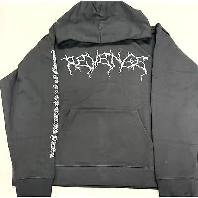 Pre-owned Revenge X Xxx Tentacion Lightning Anarchy Logo Hoodie Size Medium In Black