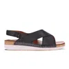 Revere Cottesloe Back Strap Sandal In Black Linen