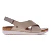 Revere Cottesloe Back Strap Sandal In Gold Linen
