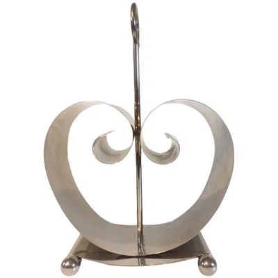 Pre-owned Revere Fred Farr For , Chromed Spring Steel Magazine Rack, Industrial Design In Gray