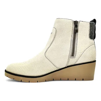 Revere Women's Amarillo Wedge Boots In Oyster Lizard In Neutral