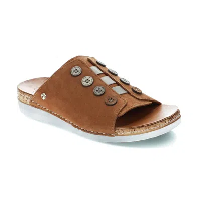 Revere Women's Antalya Slide Sandal In Caramel