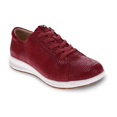 Revere Women's Athens Lace-up Comfort Sneakers In Cherry Lizard In Burgundy