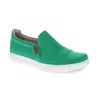 Revere Women's Attica Slip On Canvas Sneaker In Emerald In Gold