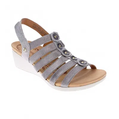 Revere Women's Bari Floral Wedge Sandal In Gold Wash In Multi