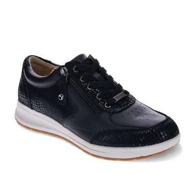 Revere Women's Boston Zip Sneaker In Black Perf In Multi