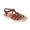 Revere Women's Bronte Leather Sandals In Cognac In Multi