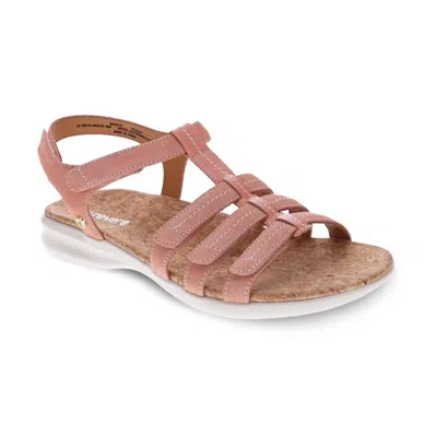 Revere Women's Bronte Leather Sandals In Peachy In Pink