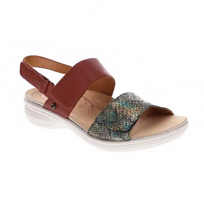 Revere Women's Como Adjustable Sandal In Cognac/python In Multi