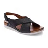 Revere Cottesloe Back Strap Sandal In Black Linen