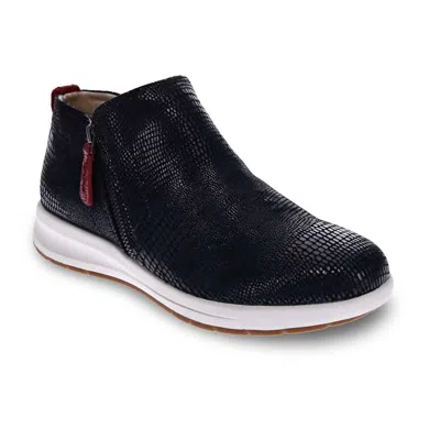 Revere Women's Dublin Leather Ankle Bootie In Black Lizard