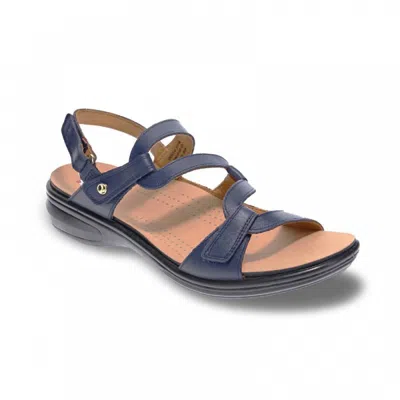 Revere Women's Emerald 3 Strap Sandals In Blue French In Multi