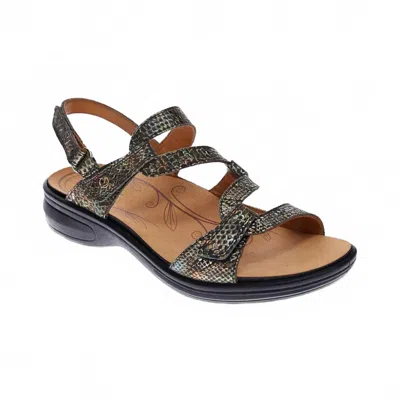 Revere Women's Emerald Sandal In Peacock Python In Multi