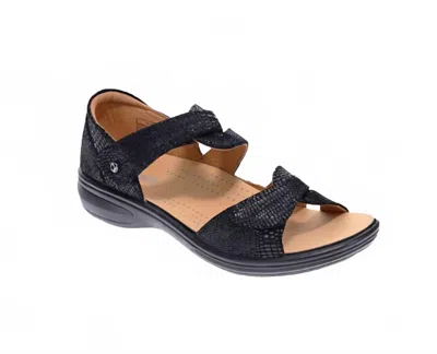 Revere Women's Genova Sandal In Black Lizard