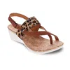 Revere Women's Honolulu Backstrap Wedge Sandal In Cognac/leopard In Multi