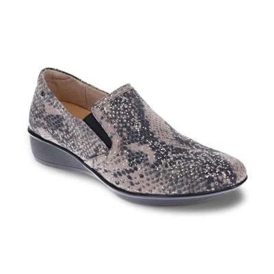 Revere Women's Jordan Loafer In Taupe Snake In Multi