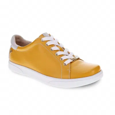 Revere Women's Limoges Lace-up Casual Sneaker In Mustard French In Yellow