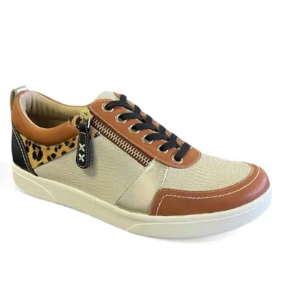 Revere Women's Longbeach Orthotic-friendly Sneakers In Cognac Multi In Neutral