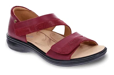 Revere Women's Mauritius Backstrap Sandal In Cherry French Lizard In Red