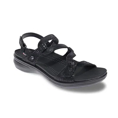 Revere Women's Miami Sandal In Black Lizard