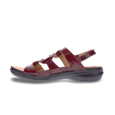 Revere Women's Miami Sandal In Red Croc In Black