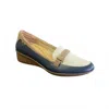 Revere Women's Montmarte Wedge Loafer In Blue French