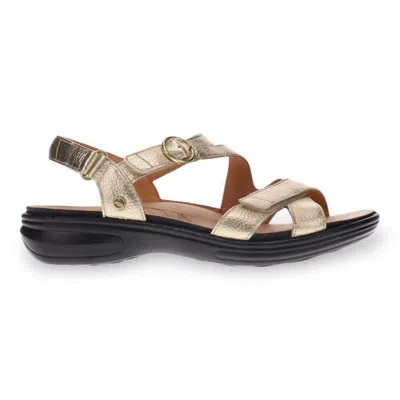 REVERE WOMEN'S NAGOYA ADJUSTABLE STRAPPY SANDAL IN GOLD PEBBLE