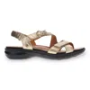 Revere Women's Nagoya Adjustable Strappy Wide Sandal In Gold Pebble In Gold