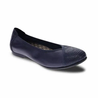 Revere Women's Nairobi Ballet Flat In Navy Lizard/sapphire In Multi