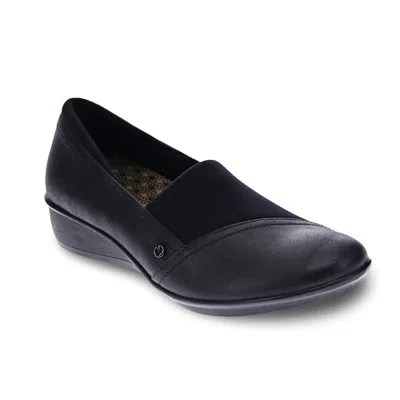 Revere Women's Naples Wedge Loafer In Onyx In Black